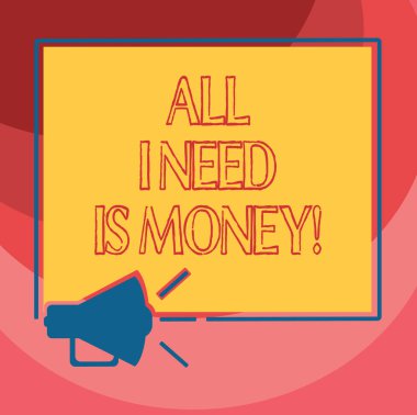 Tüm gösterilen metin işareti ben para lazım. Kavramsal fotoğraf mali sorunları nakit hedefleri megafon ses simgesini ana hatlarıyla boş Meydanı hoparlör metin yer fotoğraf gerçekleştirmek için gereken.