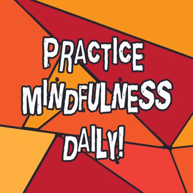 Uygulama Mindfulness günlük gösterilen Not yazma. Dostluk odak farkındalık mevcut düzensiz kesilmiş renkli geometrik şekli kopyalama alanı vitray resmi vitrine iş fotoğraf.