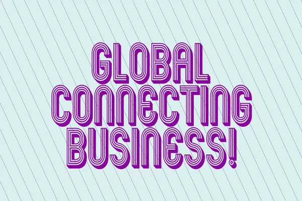 Handgeschreven tekst globale Connecting Business. Begrip betekenis handel van goederen en diensten internationaal leeg Pastel rechthoek met diagonale rechte stippellijnen naadloze foto. — Stockfoto