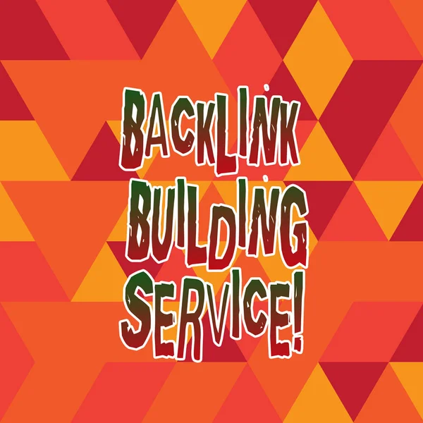 Texto de escritura de palabras Backlink Building Service. Concepto de negocio para aumentar el backlink mediante el intercambio de enlaces con otros efectos de vidrieras foto forma geométrica espacio de copia en blanco para anuncios de póster . — Foto de Stock