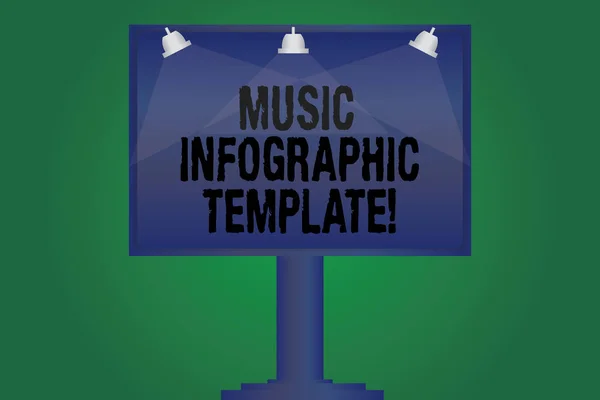 Handwriting text writing Music Infographic Template. Concept meaning representation of information in a graphic format Blank Lamp Lighted Color Signage Outdoor Ads photo Mounted on One Leg.