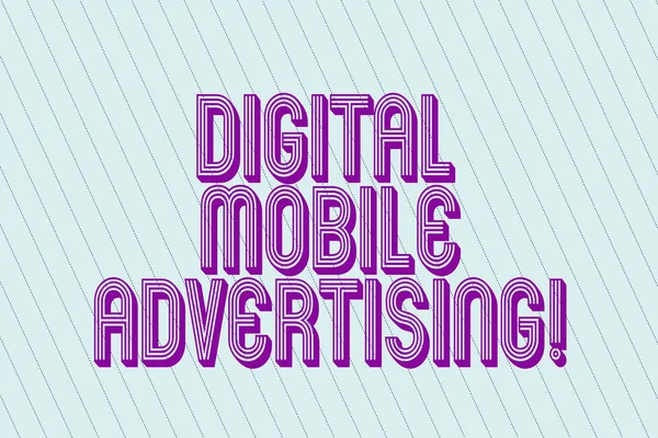 Handwriting text Digital Mobile Advertising. Concept meaning form of publicity via wireless phones and devices Blank Pastel Rectangle with Diagonal Seamless Straight Dotted Lines photo.