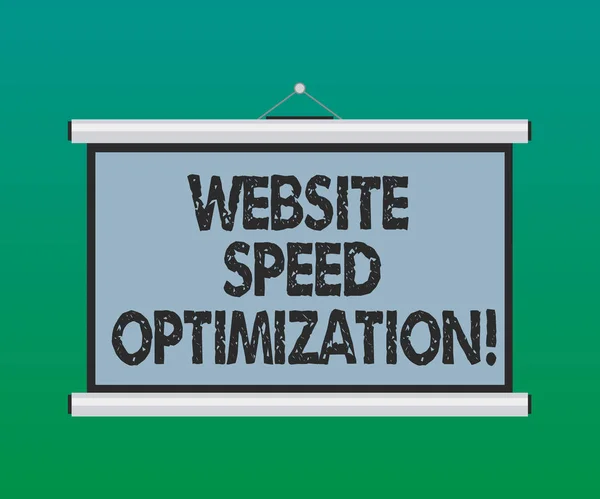Texto Caligrafia Otimização Velocidade Site Conceito Que Significa Melhorar Velocidade — Fotografia de Stock