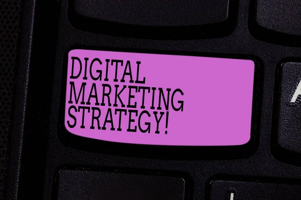 Word writing text Digital Marketing Strategy. Business concept for actions that help achieve your company goals Keyboard key Intention to create computer message pressing keypad idea.