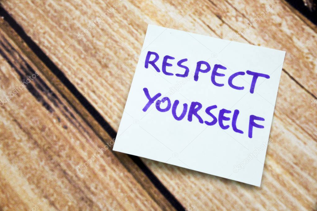 Handwritten Motivational Reminder to Value Oneself. Positive Message About Respect on a Note. Written Mantra for Self Love. Catchphrase to Boost Confidence.