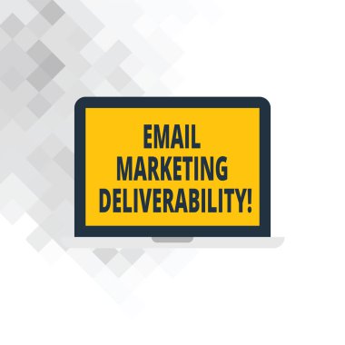 E-posta pazarlama Deliverability gösterilen Not yazma. Yeteneği sunmak için vitrine iş fotoğraf Laptop Monitör kişisel bilgisayar Tablet ekran metin alanı abonelerine e-postaları.