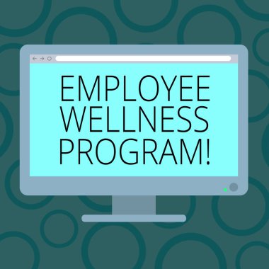 Çalışan sağlık programı gösterilen Not yazma. İş fotoğraf vitrine yardım onun iş gücü boş bilgisayar masaüstü monitör renk ekran monte ilerleme çubuğu ile sağlığını geliştirmek.