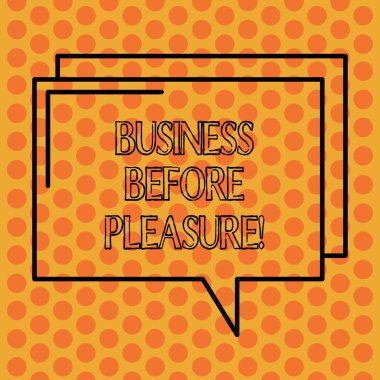 İş zevk daha önce gösterilen Not yazma. İş vitrine iş fotoğraf daha eğlence dikdörtgen anahat saydam çizgi konuşma balonu fotoğraf boşluk daha önemlidir.