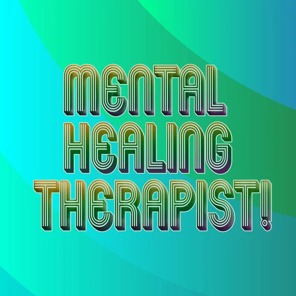 Writing note showing Mental Healing Therapist. Business photo showcasing Counseling or treating clients with mental disorder Blank Diagonal Curve Strip Monochrome Color in Seamless Repeat Pattern. — Stock Photo, Image