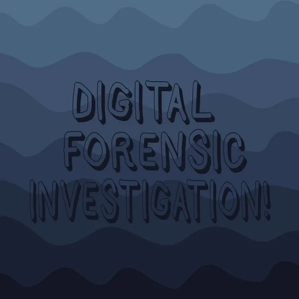 Handwriting text writing Digital Forensic Investigation. Concept meaning recovery of information from computers Wave photo Multi Toned Color Copy Space for Poster Advertisement Cards.