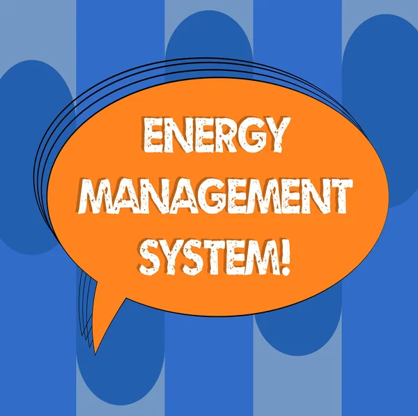 Почерк текста Energy Management System. Концепция, означающая использование для мониторинга перфоризиса системы генерации пустой овальный контур Цветной пузырь речи Пустой текстовый воздушный шар фото . — стоковое фото