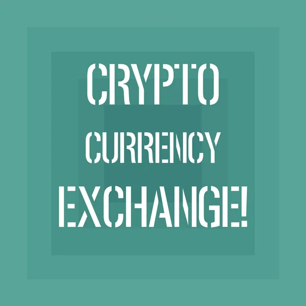 Tekst teken weergegeven: Crypto Currency Exchange. Conceptuele foto Trading van digitale valuta's voor andere activa geometrische vorm meerdere Halftone vierkanten overlay als Tunnel foto. — Stockfoto