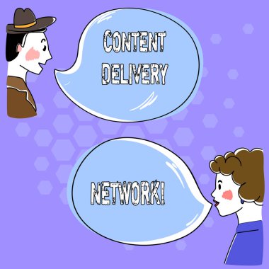 Kavramsal el içerik dağıtım ağı gösterilen yazma. İş fotoğraf metin farklı coğrafi yerlerde bulunan ağ proxy sunucuları el Wo analiz Talking fotoğrafın boş renk konuşma balonu ile.