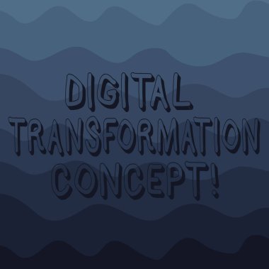 Dijital dönüşüm kavramı yazma el yazısı metin. Dijital teknoloji dalga fotoğraf çok tonlu renk kopya alanı Going kağıtsız kullanımı Poster reklam kartları için anlam kavramı.