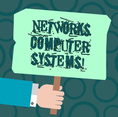 Ağları bilgisayar sistemleri gösterilen metin işareti. Birlikte Hu Analizi el boş renkli afiş tutarak sopa fotoğraf metin alanı ile iletişimi kolaylaştırmak için kavramsal fotoğraf cihazlar bağlantı.