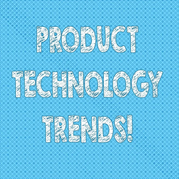 Writing note showing Product Technology Trends. Business photo showcasing Readily accepted in the market Becoming popular Seamless Polka Dots Pixel Effect for Web Design and Optical Illusion.