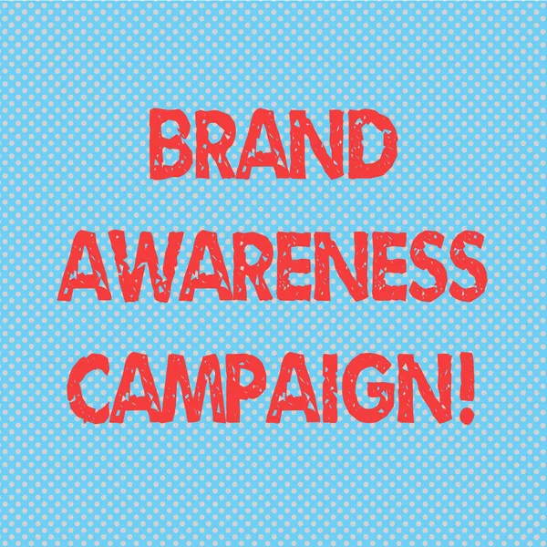Word Writing Text Brand Awareness Kampagne. Business-Konzept für das Bewusstsein der Verbraucher mit Ihren Produkten nahtlose Tupfen Pixeleffekt für Web-Design und optische Täuschung. — Stockfoto