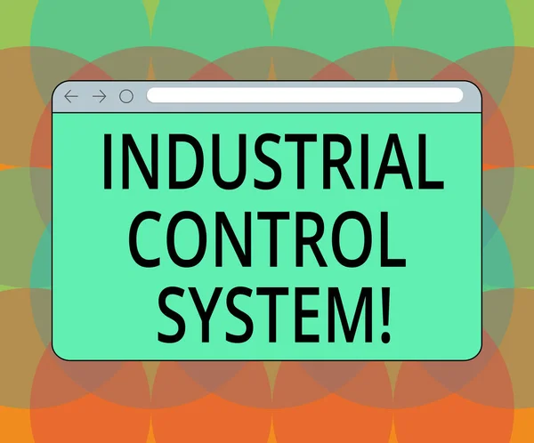 Word writing text Industrial Control System. Business concept for integration of hardware and software with network Monitor Screen with Forward Backward Progress Control Bar Blank Text Space.