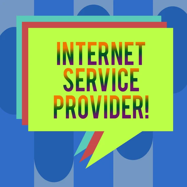 Handwriting text Internet Service Provider. Concept meaning Company that provides access to the Internet Stack of Speech Bubble Different Color Blank Colorful Piled Text Balloon.