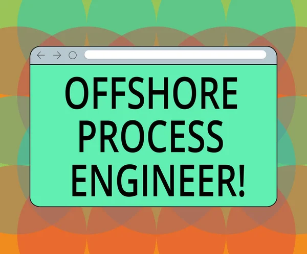 Word writing text Offshore Process Engineer. Business concept for Responsible for oil and gas exploration processes Monitor Screen with Forward Backward Progress Control Bar Blank Text Space.