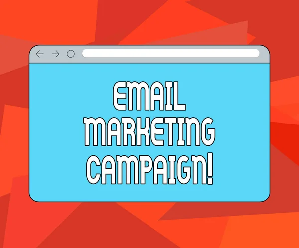 Word writing text Email Marketing Campaign. Business concept for Email sent to a potential or current customer Monitor Screen with Forward Backward Progress Control Bar Blank Text Space.