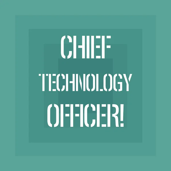Text sign showing Chief Technology Officer. Conceptual photo focused on scientific and technological issues Geometrical Shape Multiple Halftone Squares Overlaying Like Tunnel photo.