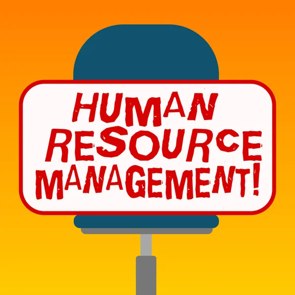 Handwriting text Huanalysis Resource Management. Concept meaning process of hiring and developing employees Blank Rectangular Shape Sticker Sitting Horizontally on a Swivel Chair. — Stock Photo, Image