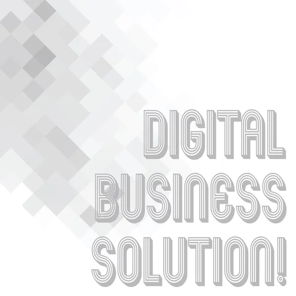 Ecriture manuelle conceptuelle montrant Digital Business Solution. Business photo texte Solution pour établir une entreprise en ligne réussie Mesh of Squares Effet de décoloration photo Espace de texte vide pour les affiches . — Photo