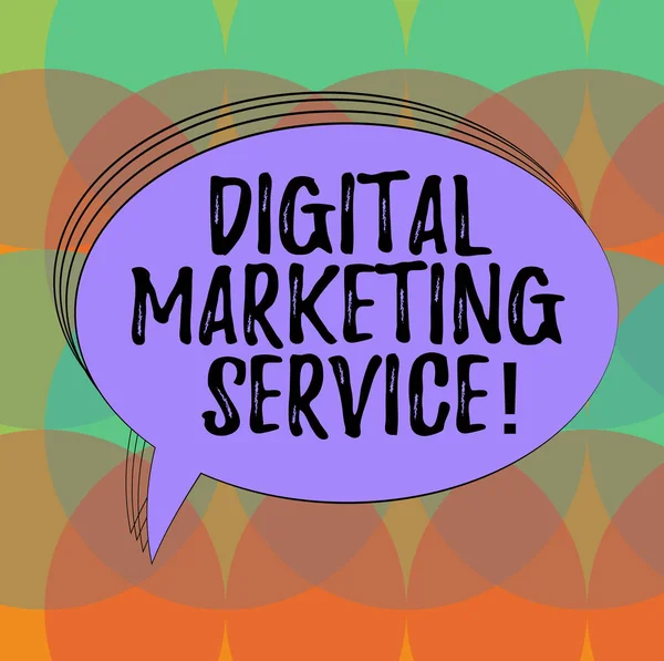 Word writing text Digital Marketing Service. Business concept for services using digital channels to reach consumers Blank Oval Outlined Solid Color Speech Bubble Empty Text Balloon photo. — Stock Photo, Image