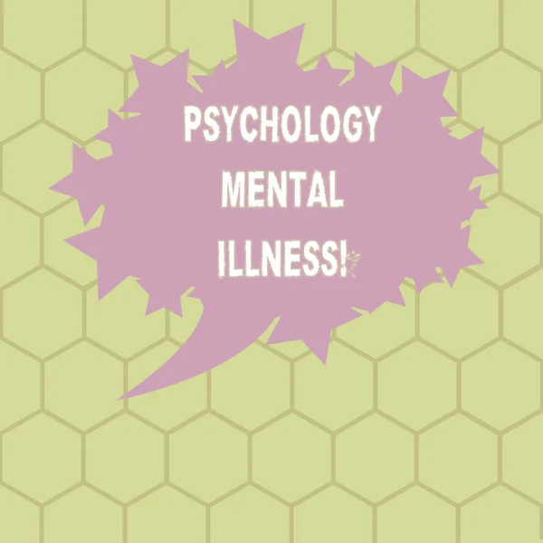 Conceptual hand writing showing Psychology Mental Illness. Business photo text Psychiatric disorder Mental health condition Oval Color Speech Bubble with Stars as Outline Text Space.