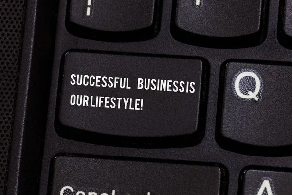 Conceptual Hand Writing Showing Successful Business Our Lifestyle Business Photo — Stock Photo, Image