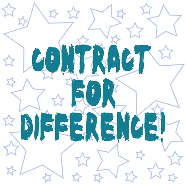 Text sign showing Contract For Difference. Conceptual photo contract between an investor and an investment bank Outlines of Different Size Star Shape in Random Seamless Repeat Pattern.