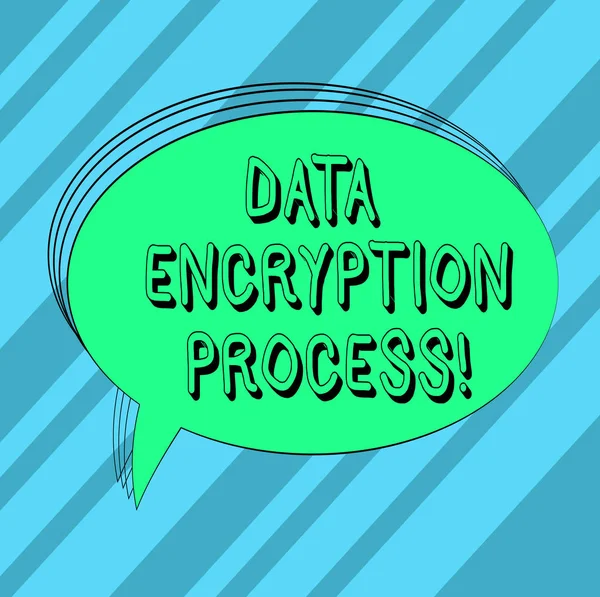 Text sign showing Data Encryption Process. Conceptual photo The method of translating data into another form Blank Oval Outlined Solid Color Speech Bubble Empty Text Balloon photo. — Stok fotoğraf