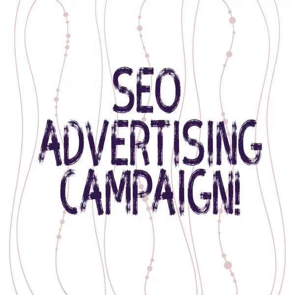 Text sign showing Seo Advertising Campaign. Conceptual photo Promoting a site to increase the number of backlink Vertical Curved String Free Flow with Beads Seamless Repeat Pattern photo.