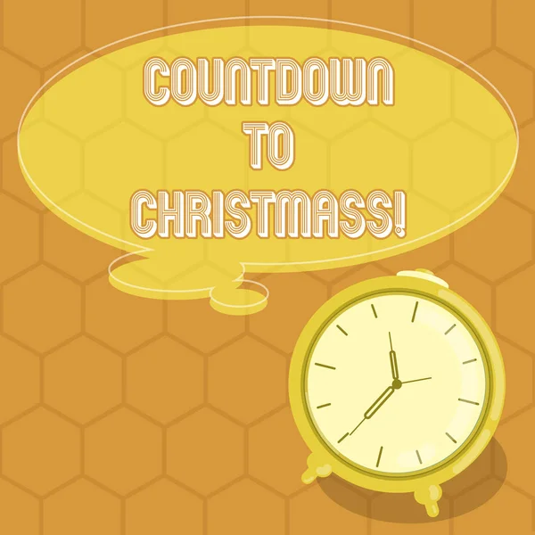 Scrittura concettuale a mano che mostra Countdown To Christmas. Foto d'affari periodo di tempo prima di un evento significativo Colore pensiero discorso bolla con contorno e sveglia . — Foto Stock