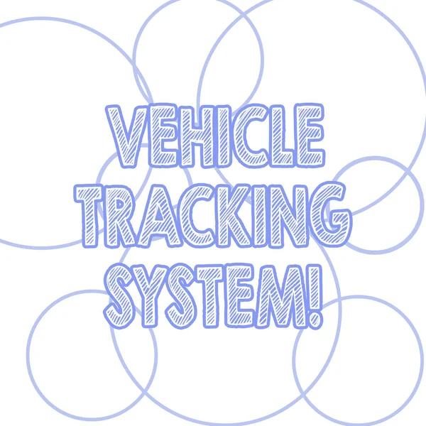 Handwriting text writing Vehicle Tracking System. Concept meaning monitoring and tracking the vehicle via technology Outlines of Round Shape in Different Size Circle Loop Ring Hoop photo. — ストック写真