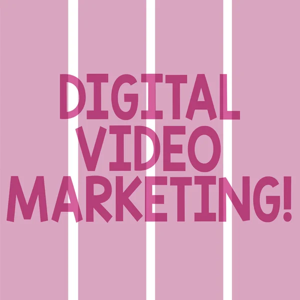 Text sign showing Digital Video Marketing. Conceptual photo uses of video contents to promote a brand or product Rectangular Color Label Strips Blank Text Space for Presentation Posters.