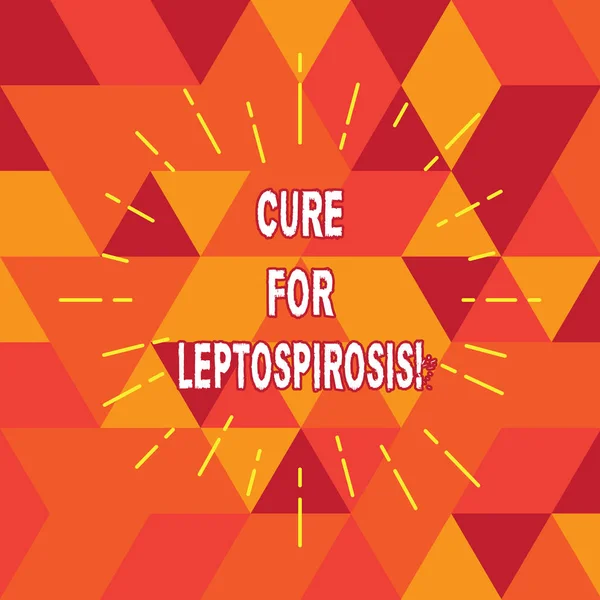 Fogalmi kézi írás, gyógyítja a Leptospirosis mutatja. Üzleti fénykép szöveg fertőző betegség kezelésére, antibiotikumok szedése, vékony távolsági vonalak terjed ki Sunburst sugárzik a négyzetek. — Stock Fotó