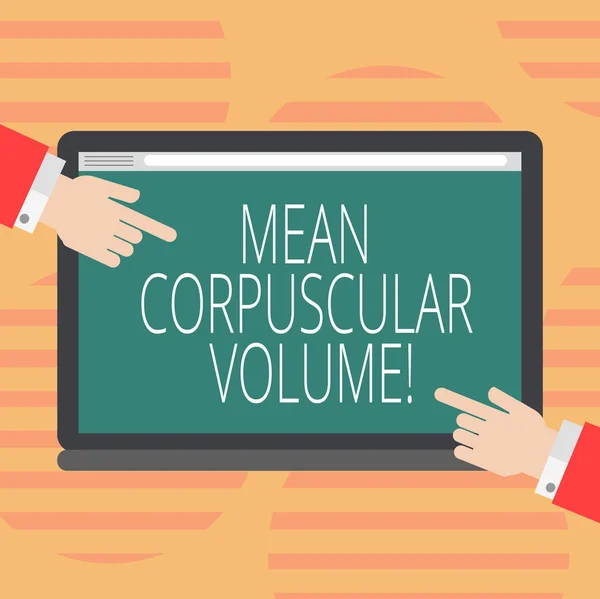 Word Writing Text Mean Corpuscular Volume Business Concept Average Volume — Stock Photo, Image