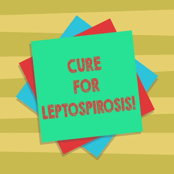 Text sign showing Cure For Leptospirosis. Conceptual photo Treating the contagious disease by taking antibiotics Multiple Layer of Blank Sheets Color Paper Cardboard photo with Shadow. — Stock Photo, Image