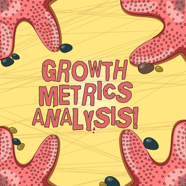Zápis poznámky ukazující růst metriky analýzy. Obchodní fotografie představí hodnotí společnost s je historický růst hvězdice na čtyřech rozích s oblázky pro plakát reklamy karty. — Stock fotografie