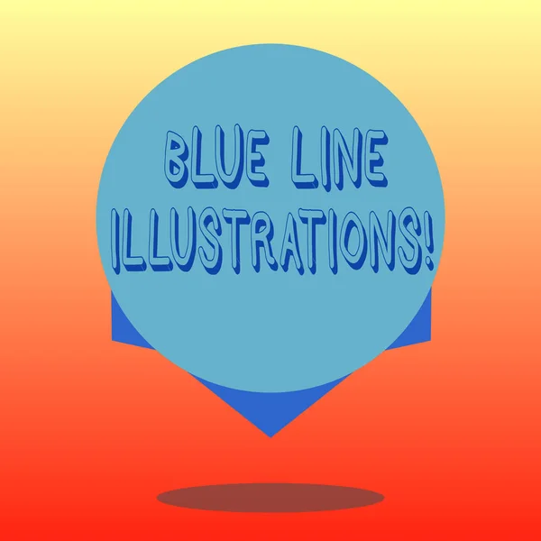 Handwriting text Blue Line Illustrations. Concept meaning investing in building an online presence and trust Blank Color Circle Floating photo with Shadow and Design at the Edge.