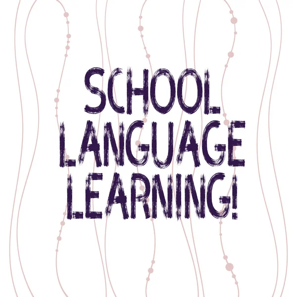 Text sign showing School Language Learning. Conceptual photo school where one studies a foreign language Vertical Curved String Free Flow with Beads Seamless Repeat Pattern photo.