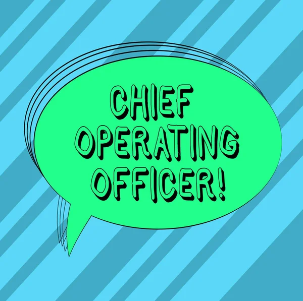 Text sign showing Chief Operating Officer. Conceptual photo responsible for the daily operation of the company Blank Oval Outlined Solid Color Speech Bubble Empty Text Balloon photo. — Stock Photo, Image