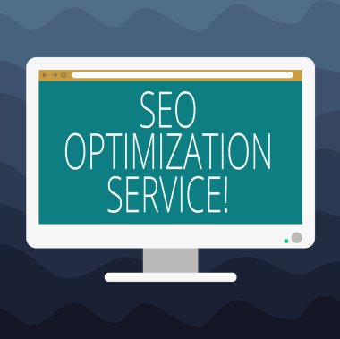SEO optimizasyon hizmeti gösterilen Not yazma. Bir Web sitesi boş bilgisayar masaüstü monitör renk ekran monte ilerleme çubuğu ile görünürlüğünü artırmak için amacı vitrine iş fotoğraf.