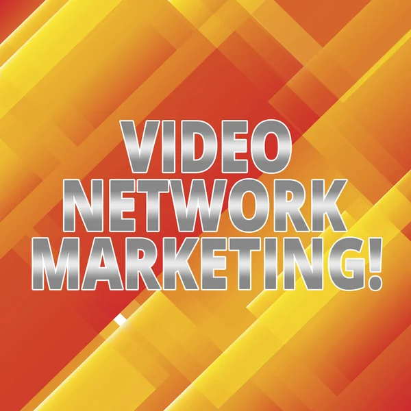 Word writing text Video Network Marketing. Business concept for Engaging video into your marketing campaign Slanting and Overlapping Color of Rectangular Geometric Shapes photo.