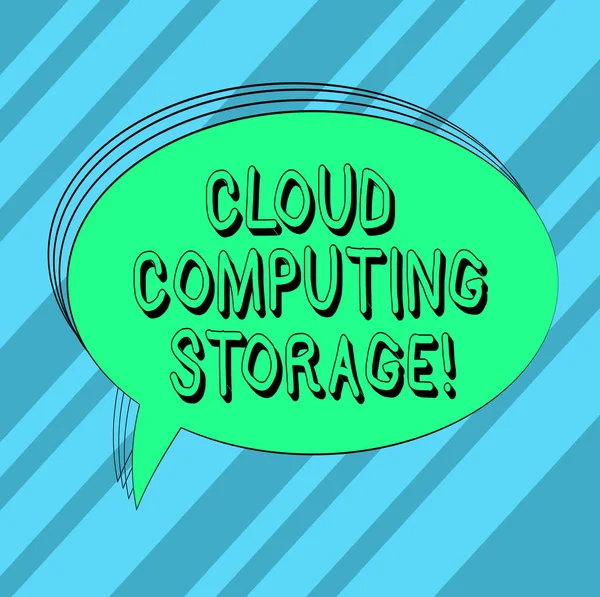 Κείμενο πινακίδα που δείχνει το χώρο αποθήκευσης στο Cloud Computing. Εννοιολογική φωτογραφία ψηφιακών δεδομένων αποθηκεύεται σε λογική πισίνες ή internet κενό οβάλ περιγράφονται στερεό χρώμα φούσκα κενό κείμενο συννεφάκι φωτογραφία. — Φωτογραφία Αρχείου