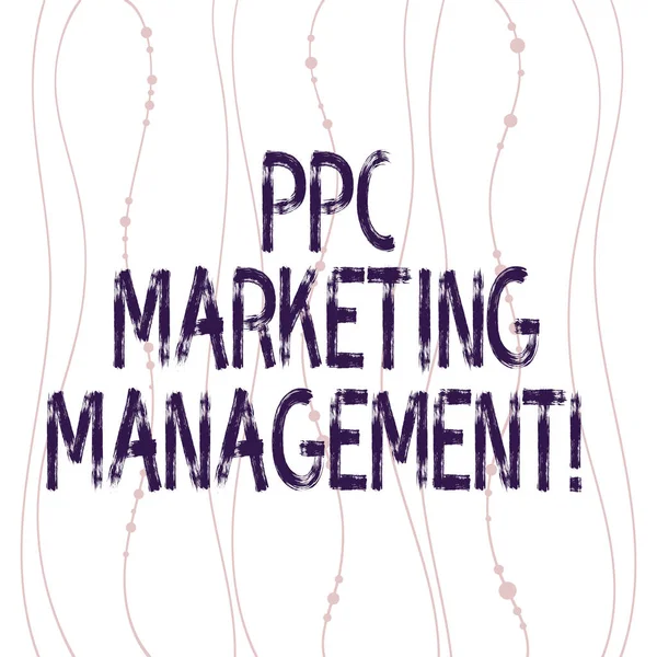 Text sign showing Ppc Marketing Management. Conceptual photo Overseeing and analysisaging a company s is PPC ad spend Vertical Curved String Free Flow with Beads Seamless Repeat Pattern photo.