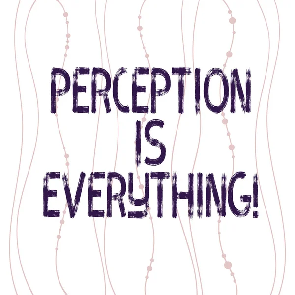 Text sign showing Perception Is Everything. Conceptual photo how we identify failure or defeat makes difference Vertical Curved String Free Flow with Beads Seamless Repeat Pattern photo. — Stock Photo, Image