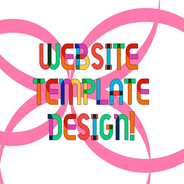 ウェブサイトのテンプレート デザインを示すメモを書きます。事業写真展示分離面上リボン形成幾何学的なラウンド形状の重複のウェブサイトの有益な内容を書く. — ストック写真